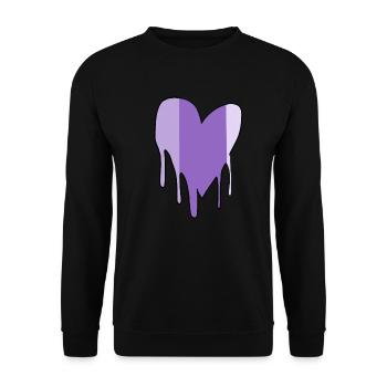 symbol herz liebe pfeil lila - Unisex Pullover - Schwarz - Vorne - Alina (178cm) & Michal (187cm)