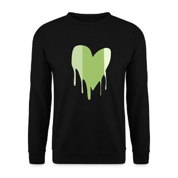 symbol herz liebe pfeil grün - Unisex Pullover - Schwarz - Vorne - Alina (178cm) & Michal (187cm)
