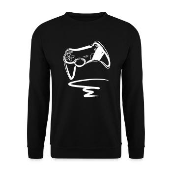 linien spielcontroller gamer zocken linien spiel - Unisex Pullover - Schwarz - Vorne - Alina (178cm) & Michal (187cm)