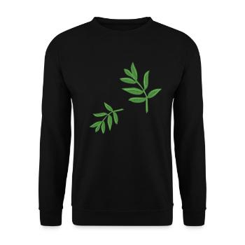 leaves plant spring natural pattern leaf - Unisex Sweatshirt - black - Front - Alina (178cm) & Michal (187cm)