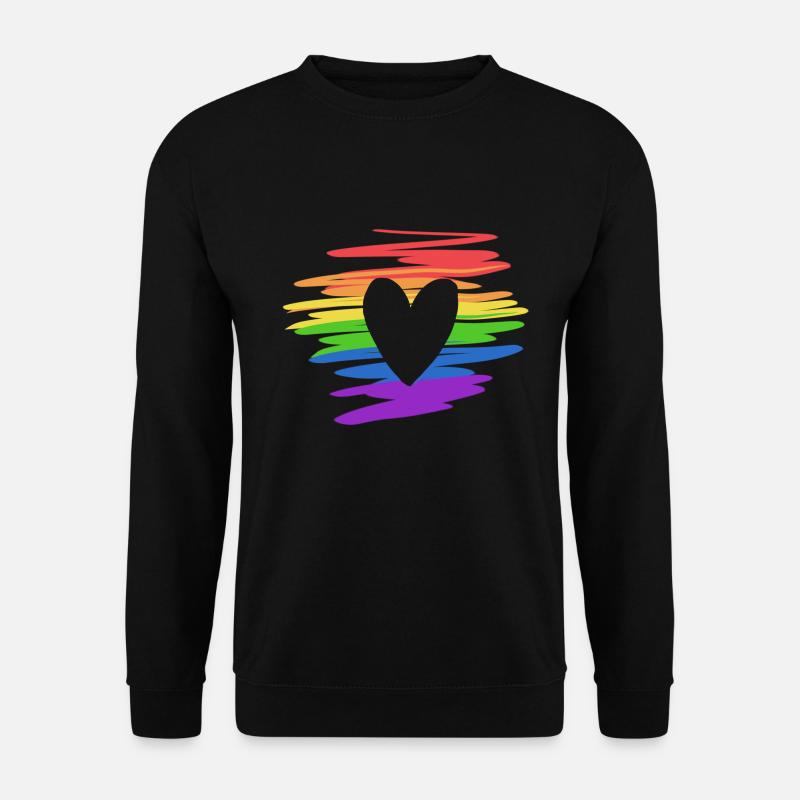 lgbt farben regenbogen flagge herz liebe - Unisex Pullover - Schwarz