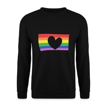 flagge lgbt symbol liebe herzen regenbogen herz - Unisex Pullover - Schwarz - Vorne - Alina (178cm) & Michal (187cm)