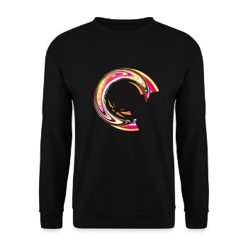 aesthetic semicircle symbol in yellow and red - Unisex Sweatshirt - black - Front - Alina (178cm) & Michal (187cm)