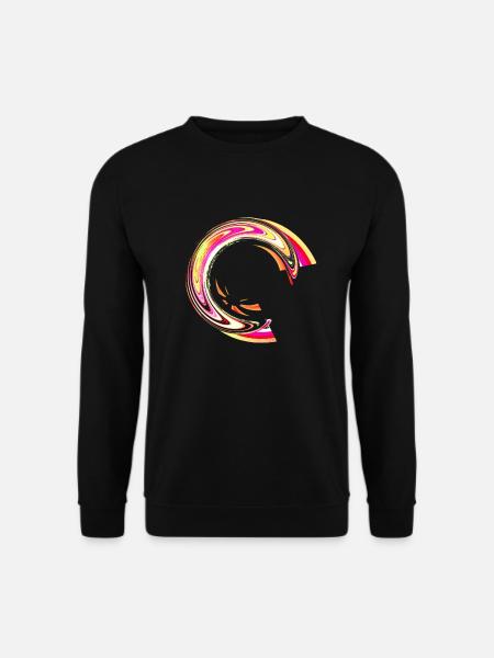 ästhetisches Halbkreis Symbol in gelb und rot - Unisex Pullover - Schwarz