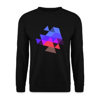 triangle symbol pattern colors purple symbol - Unisex Sweatshirt - black - Front - Alina (178cm) & Michal (187cm)
