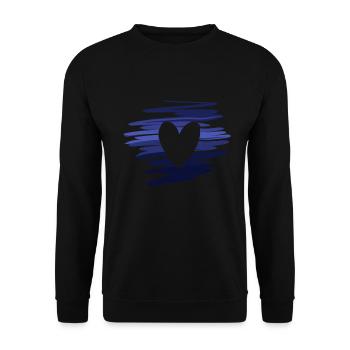 pattern symbol blue heart love - Unisex Sweatshirt - black - Front - Alina (178cm) & Michal (187cm)