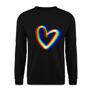 effet cœur 3D symbole amour - Sweat-shirt Unisexe - noir - Devant - Alina (178cm) & Michal (187cm)
