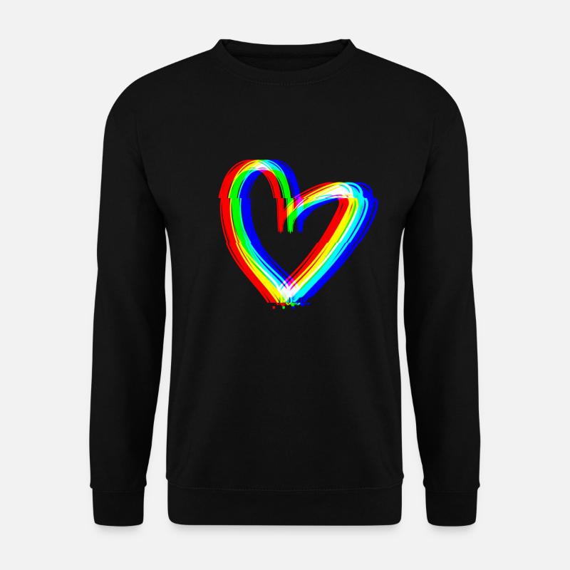 heart effect 3d symbol love - Unisex Sweatshirt - black