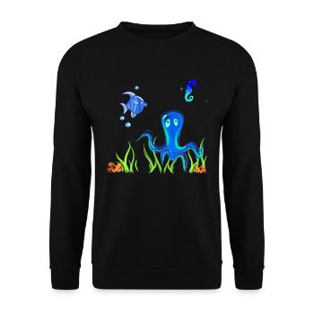 underwater underwater marine animals biology t - Unisex Sweatshirt - black - Front - Alina (178cm) & Michal (187cm)