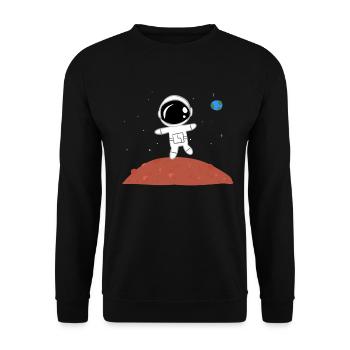 mars astronaut planet physics universe - Unisex Sweatshirt - black - Front - Alina (178cm) & Michal (187cm)