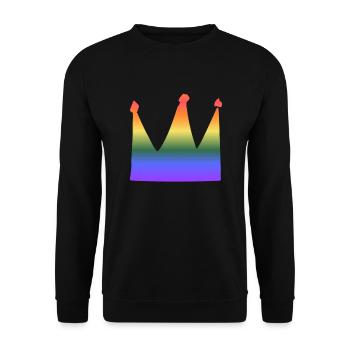 crown symbol lgbt colors rainbow - Unisex Sweatshirt - black - Front - Alina (178cm) & Michal (187cm)
