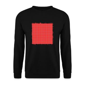 red square shape crossed checkered pattern - Unisex Sweatshirt - black - Front - Alina (178cm) & Michal (187cm)