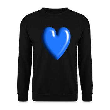 doux bleu symbole de cœur amour - Sweat-shirt Unisexe - noir - Devant - Alina (178cm) & Michal (187cm)