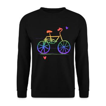 LGBT fahrrad regenbogen farben symbol - Unisex Pullover - Schwarz - Vorne - Alina (178cm) & Michal (187cm)
