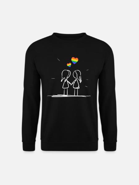 lgbt herzen liebe lesbisch lgbt - Unisex Pullover - Schwarz