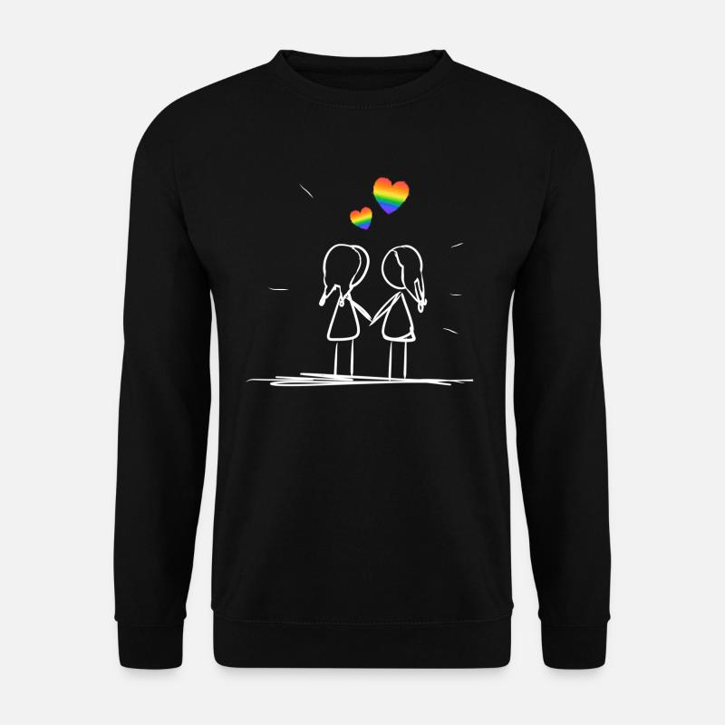lgbt herzen liebe lesbisch lgbt - Unisex Pullover - Schwarz