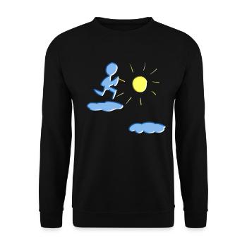 courir sur les nuages soleil ciel coureurs de sport - Sweat-shirt Unisexe - noir - Devant - Alina (178cm) & Michal (187cm)