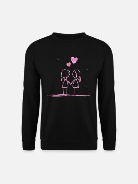 lesbiennes amants lesbiennes rose paillettes - Sweat-shirt Unisexe - noir