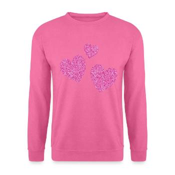 3 cœurs roses scintillants coeur - Sweat-shirt Unisexe - rose - Devant