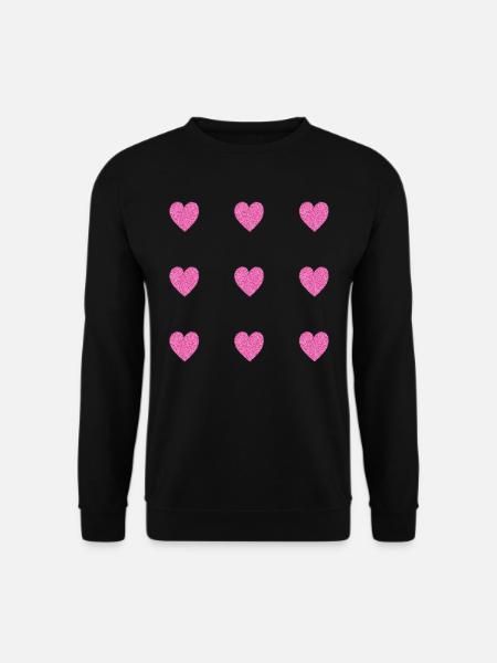 pinke glitzernde herzen herz muster - Unisex Pullover - Schwarz