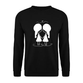 best friends friendship hearts - Unisex Sweatshirt - black - Front - Alina (178cm) & Michal (187cm)
