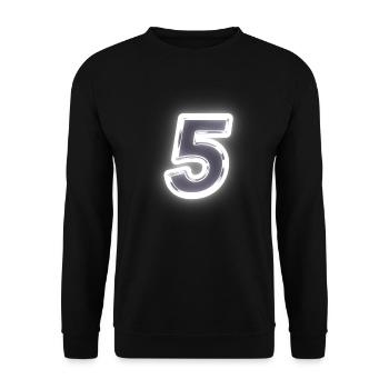 5 Nombre nombre lumineux brillant - Sweat-shirt Unisexe - noir - Devant - Alina (178cm) & Michal (187cm)