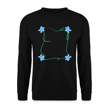 quatre fleurs carré carré bleu - Sweat-shirt Unisexe - noir - Devant - Alina (178cm) & Michal (187cm)