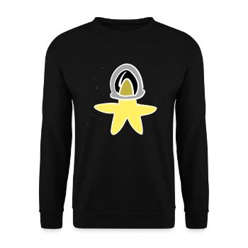 cartoon star helmet astronaut space - Unisex Sweatshirt - black - Front - Alina (178cm) & Michal (187cm)