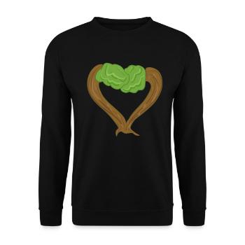bäume herz liebe natur - Unisex Pullover - Schwarz - Vorne - Alina (178cm) & Michal (187cm)
