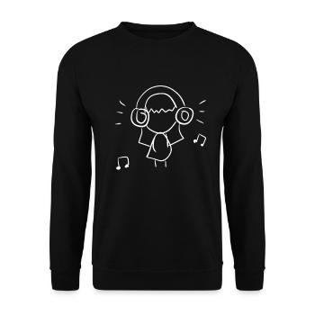 icône de casque de musique de fille de dessin animé - Sweat-shirt Unisexe - noir - Devant - Alina (178cm) & Michal (187cm)