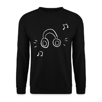 cartoon kopfhörer musik symbol - Unisex Pullover - Schwarz - Vorne - Alina (178cm) & Michal (187cm)