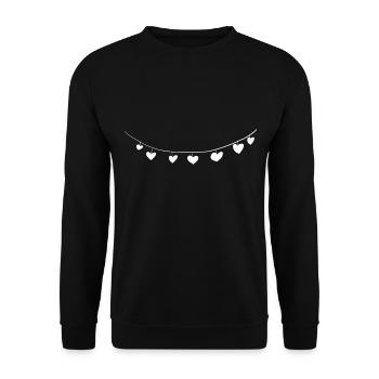 ligne de chaîne cardiaque AVC coeur - Sweat-shirt Unisexe - noir - Devant - Alina (178cm) & Michal (187cm)