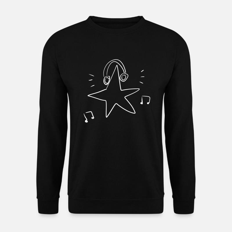 star symbol headphone music - Unisex Sweatshirt - black
