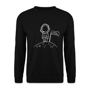 astronaut symbol universe universe moon - Unisex Sweatshirt - black - Front - Alina (178cm) & Michal (187cm)