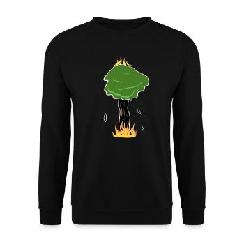 burning tree fire climate protection natural - Unisex Sweatshirt - black - Front - Alina (178cm) & Michal (187cm)