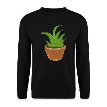 cartoon plant nature symbol grass - Unisex Sweatshirt - black - Front - Alina (178cm) & Michal (187cm)
