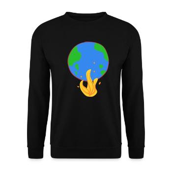 earth burns climate protection fire - Unisex Sweatshirt - black - Front - Alina (178cm) & Michal (187cm)
