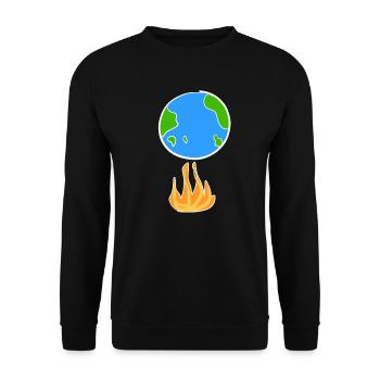 climate protection earth cartoon symbol climate - Unisex Sweatshirt - black - Front - Alina (178cm) & Michal (187cm)
