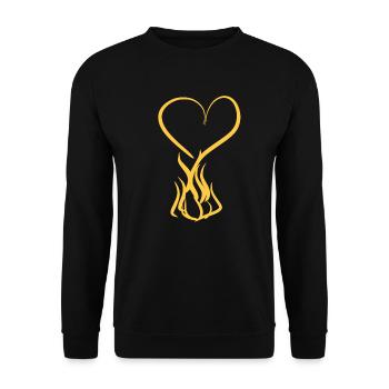 cœur feu symbole amour chaud - Sweat-shirt Unisexe - noir - Devant - Alina (178cm) & Michal (187cm)