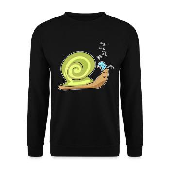 escargot sommeil fatigué animal nuit - Sweat-shirt Unisexe - noir - Devant - Alina (178cm) & Michal (187cm)