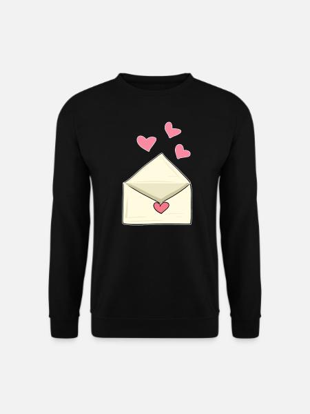 brief herzen rosa liebe offen - Unisex Pullover - Schwarz