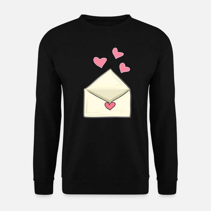 letter hearts pink love open - Unisex Sweatshirt - black