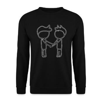 couple gay couple symbole d’amour - Sweat-shirt Unisexe - noir - Devant - Alina (178cm) & Michal (187cm)