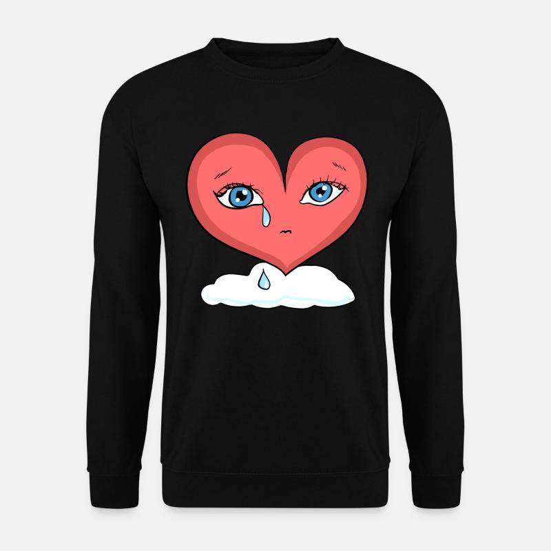 sad heart cloud crying tears - Unisex Sweatshirt - black