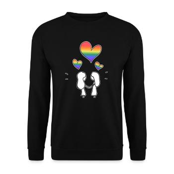 lgbt couple lesbian love Valentine's Day - Unisex Sweatshirt - black - Front - Alina (178cm) & Michal (187cm)