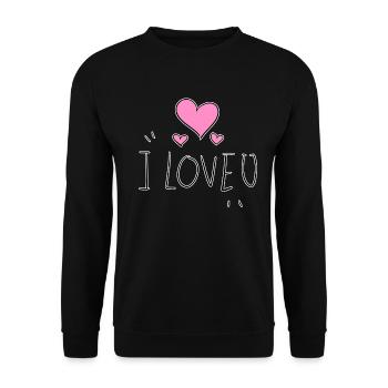 herzen rosa liebe valentinstag ich liebe dich - Unisex Pullover - Schwarz - Vorne - Alina (178cm) & Michal (187cm)
