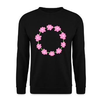 kreis symbol form blumen rosa natur - Unisex Pullover - Schwarz - Vorne - Alina (178cm) & Michal (187cm)
