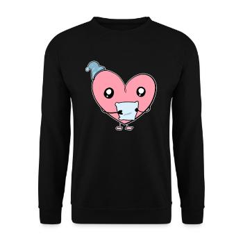 anxious heart pink tired pillows sleep night - Unisex Sweatshirt - black - Front - Alina (178cm) & Michal (187cm)