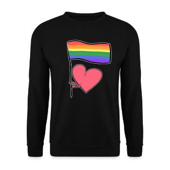 lgbt flag love heart symbol human rights - Unisex Sweatshirt - black - Front - Alina (178cm) & Michal (187cm)