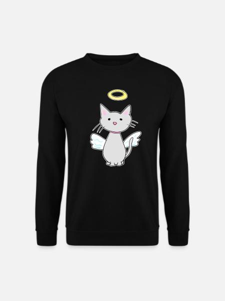 angel cat protector pet - Unisex Sweatshirt - black
